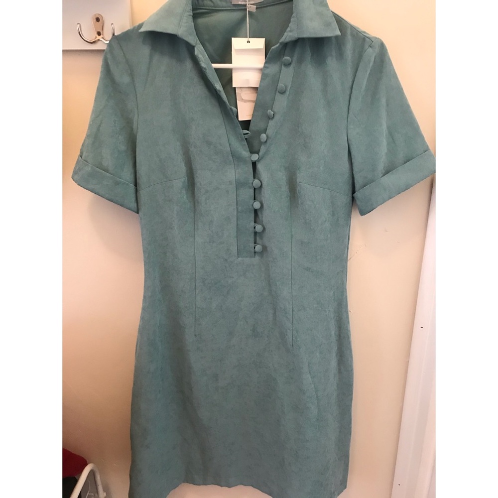 Mint Buttoned Mini Dress